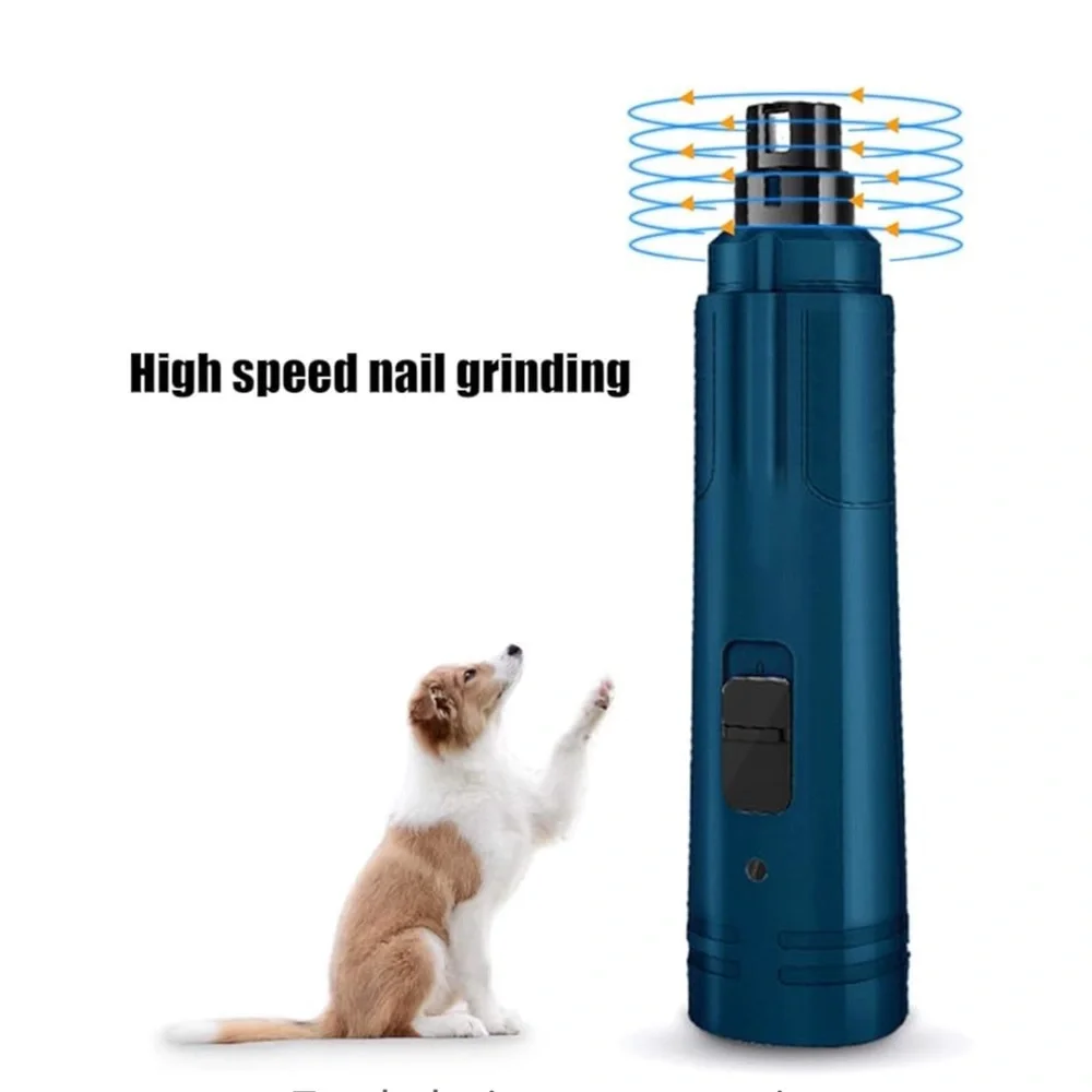 Pet Nail Grinder Portable LED Dog Nail Trimmer Paws Grooming Tool 2-Gear Speed